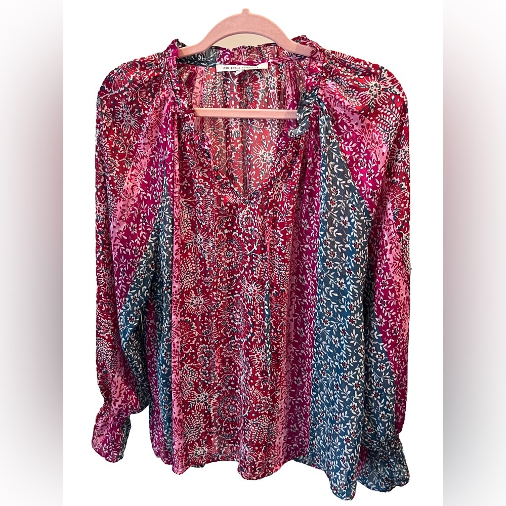 COLLECTIVE CONCEPTS Long Sleeve Blouse (Size: XL)